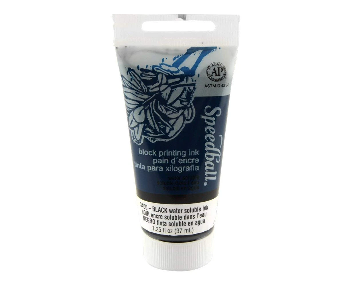 (Black) - Speedball Block Printing Water Soluble Ink black 70ml