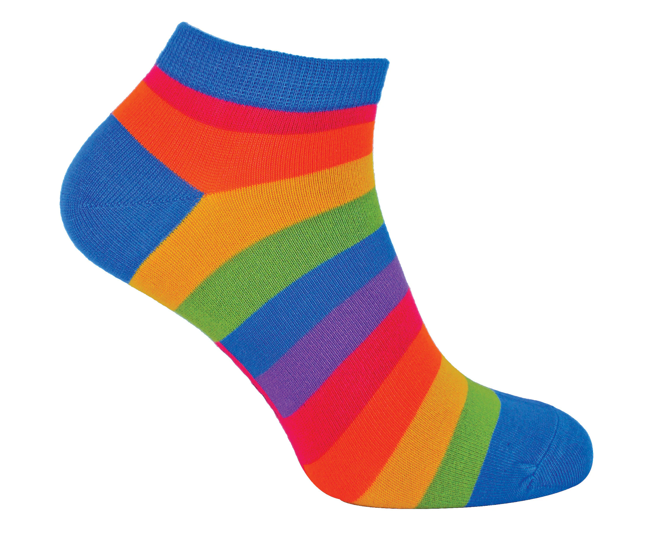 Mens Bamboo Rainbow Trainer Socks | Mr Heron | Colourful Striped No Show Socks - Rainbow