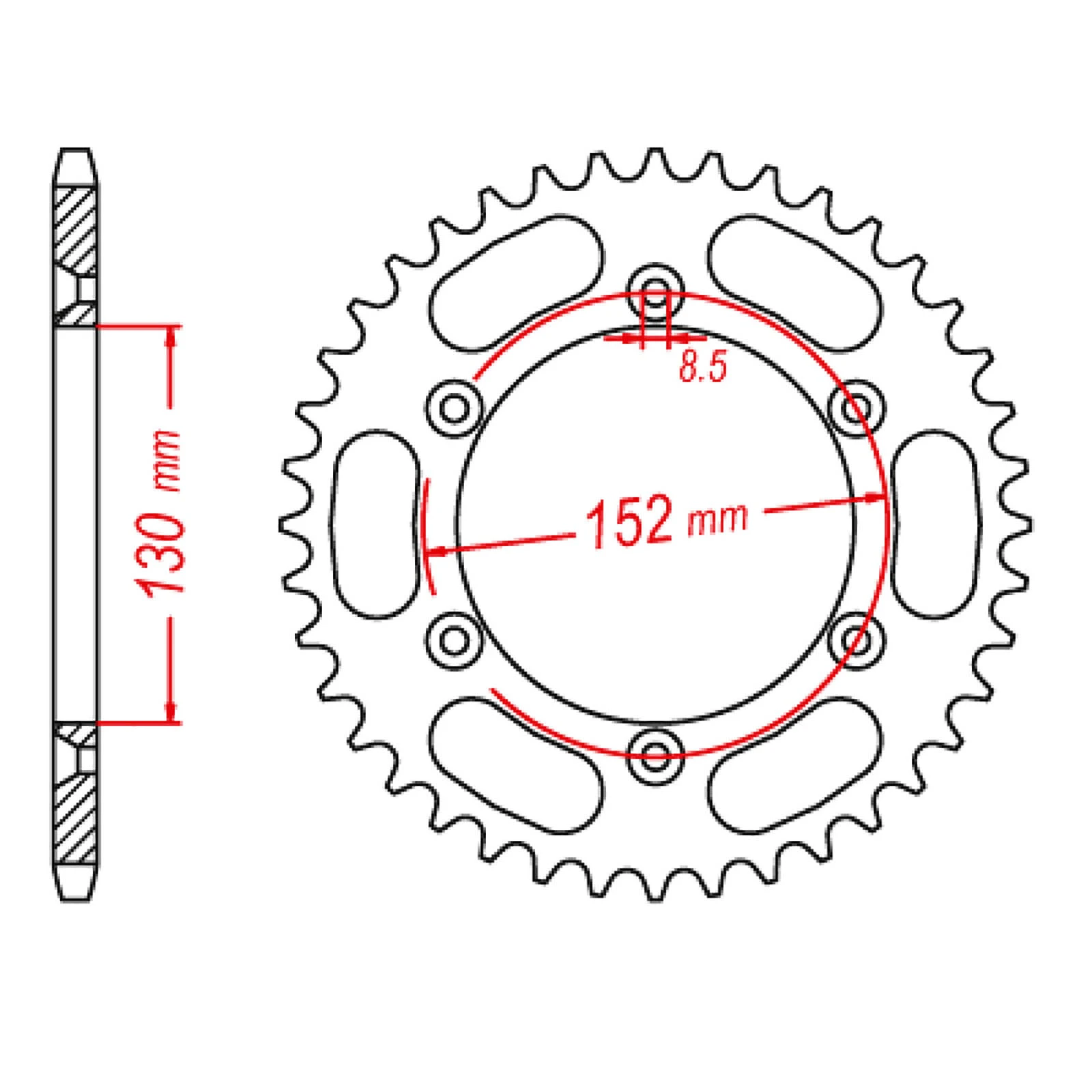 MTX 008 Steel Rear Sprocket #520 (11-BM8)