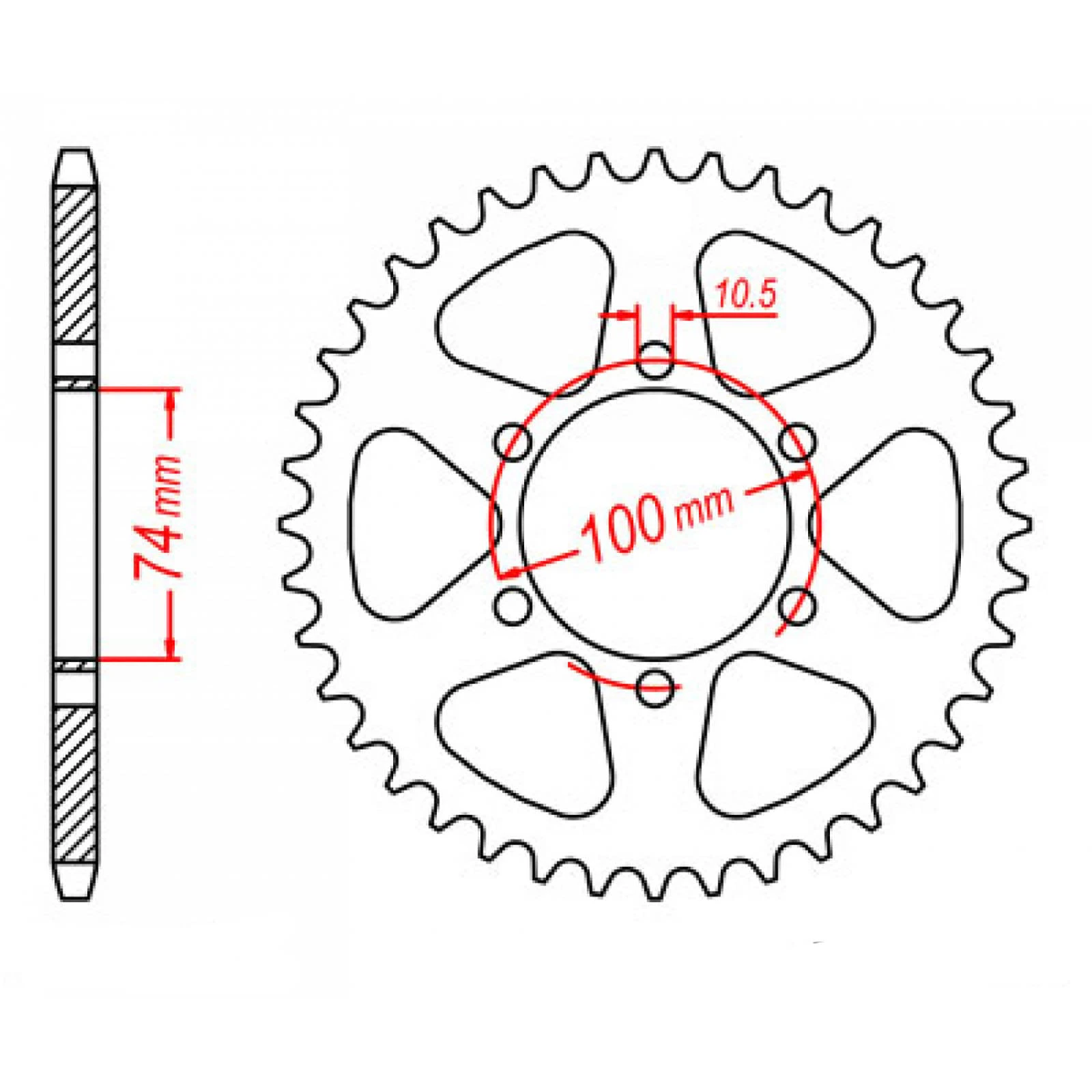 MTX 1073 (2) Steel Rear Sprocket #520 (11-HY3)