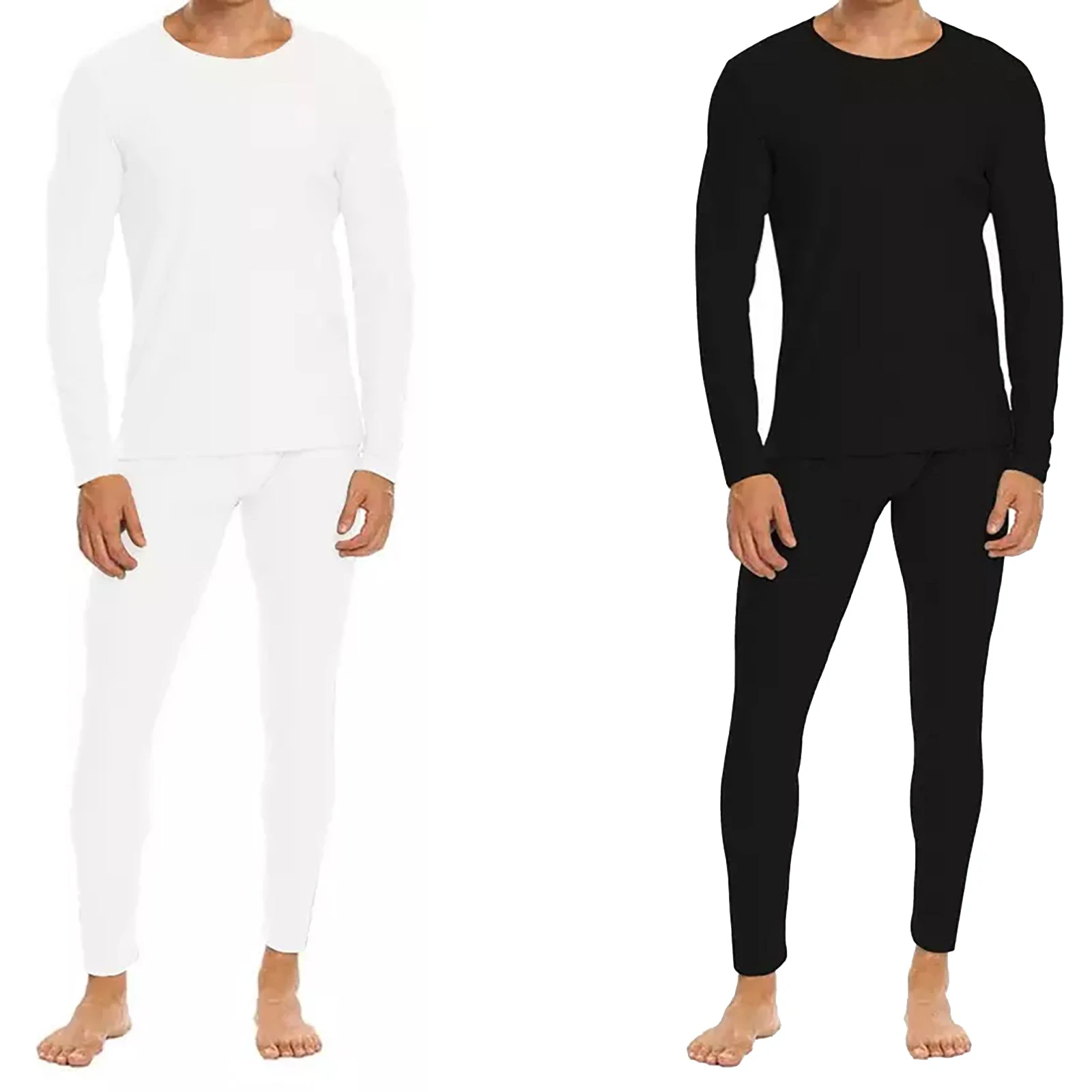 2 Set Black White Holeproof Aircel Thermal Men Long Sleeve Top & Long Johns Pants