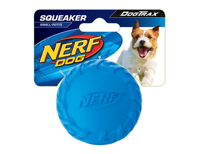 Nerf Dog 2.5" Small Tire Squeak Ball Interactive Rubber Textured Small Dog Toy