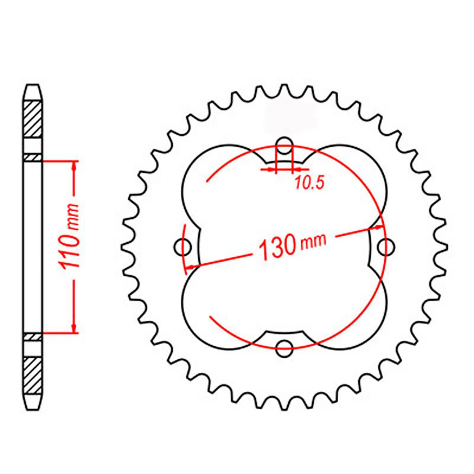 MTX 1355 Steel Rear Sprocket #428 (11-HF7)