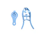 1 Set Egg Opener Spring Design Easily Opening Lightweight Egg Yolk Separator Egg Cracking Tool Kitchen Gadget -Blue