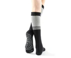 Knee High Socks,Five Finger Yoga Stockings for Women Anti-Slip Toes Stockings - Black Stripes