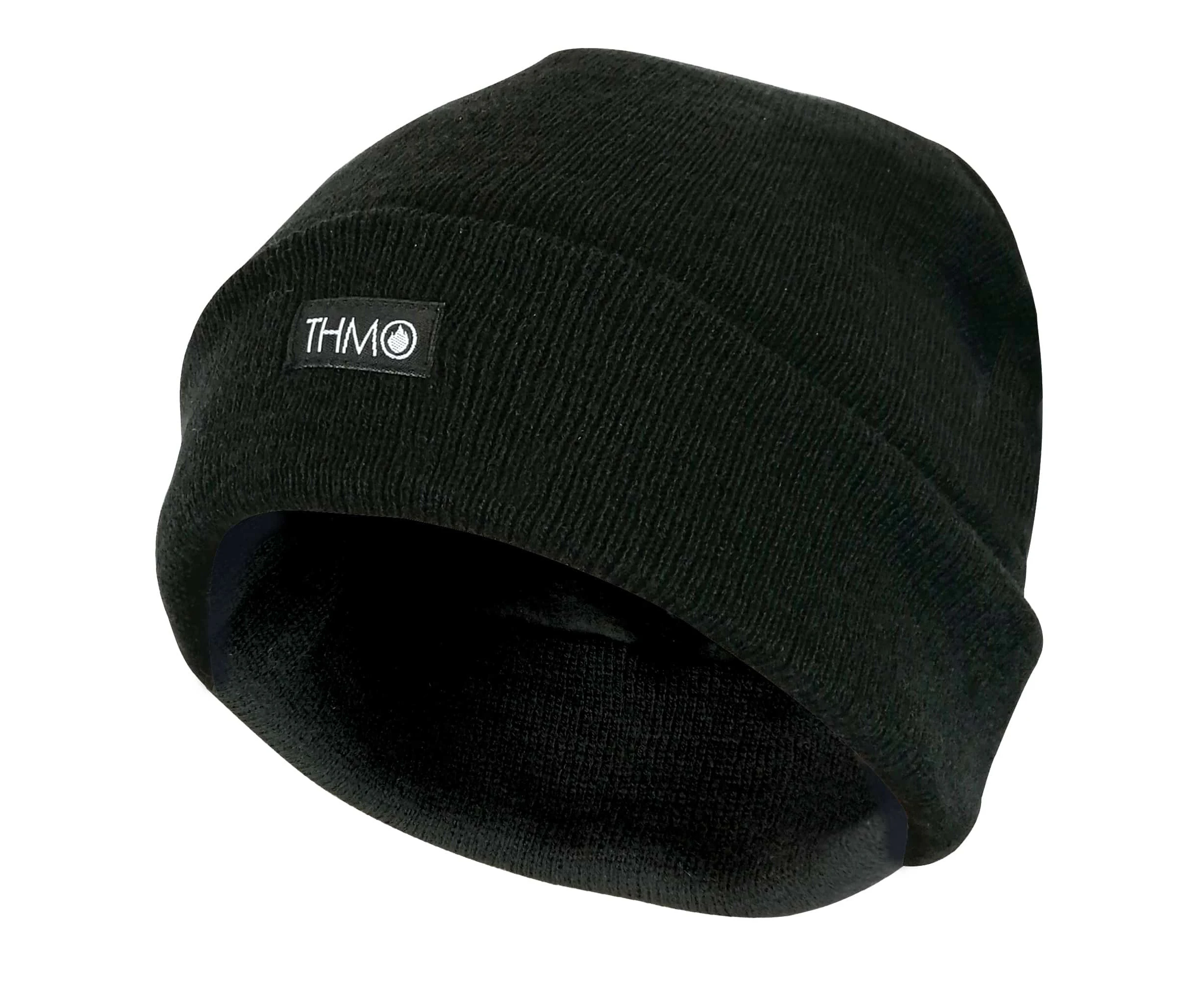 THMO - Mens Outdoor Thermal Knitted 40g 3M Thinsulate Lined Beanie Hat - Black