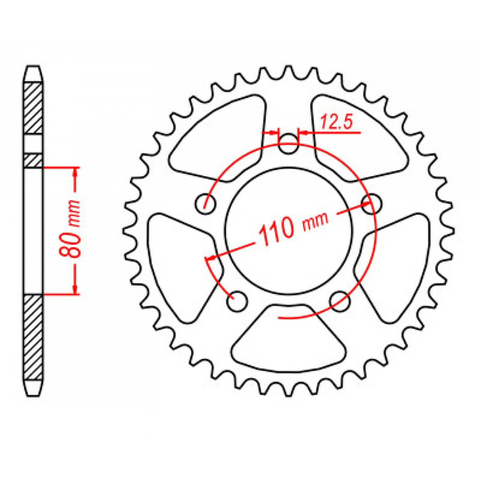 MTX 336 Steel Rear Sprocket #630 (11-442)