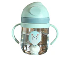 250ML Straw Bottle Ergonomic Handle Anti-choking with Scale Gravity Ball Design Leak-proof Drop Resistance Water Bottle for Home-Baby Blue - Baby Blue