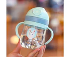 250ML Straw Bottle Ergonomic Handle Anti-choking with Scale Gravity Ball Design Leak-proof Drop Resistance Water Bottle for Home-Baby Blue - Baby Blue