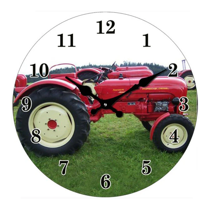 Clock French Country Wall Clocks 17cm RED TRACTOR Small