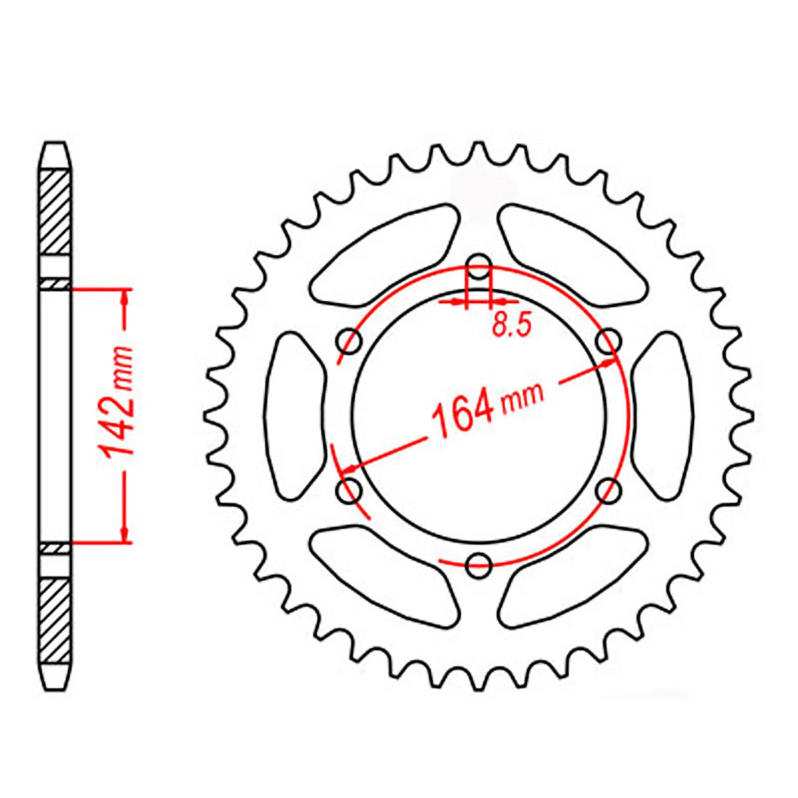 MTX 1068 Steel Rear Sprocket #520 (11-HY4)