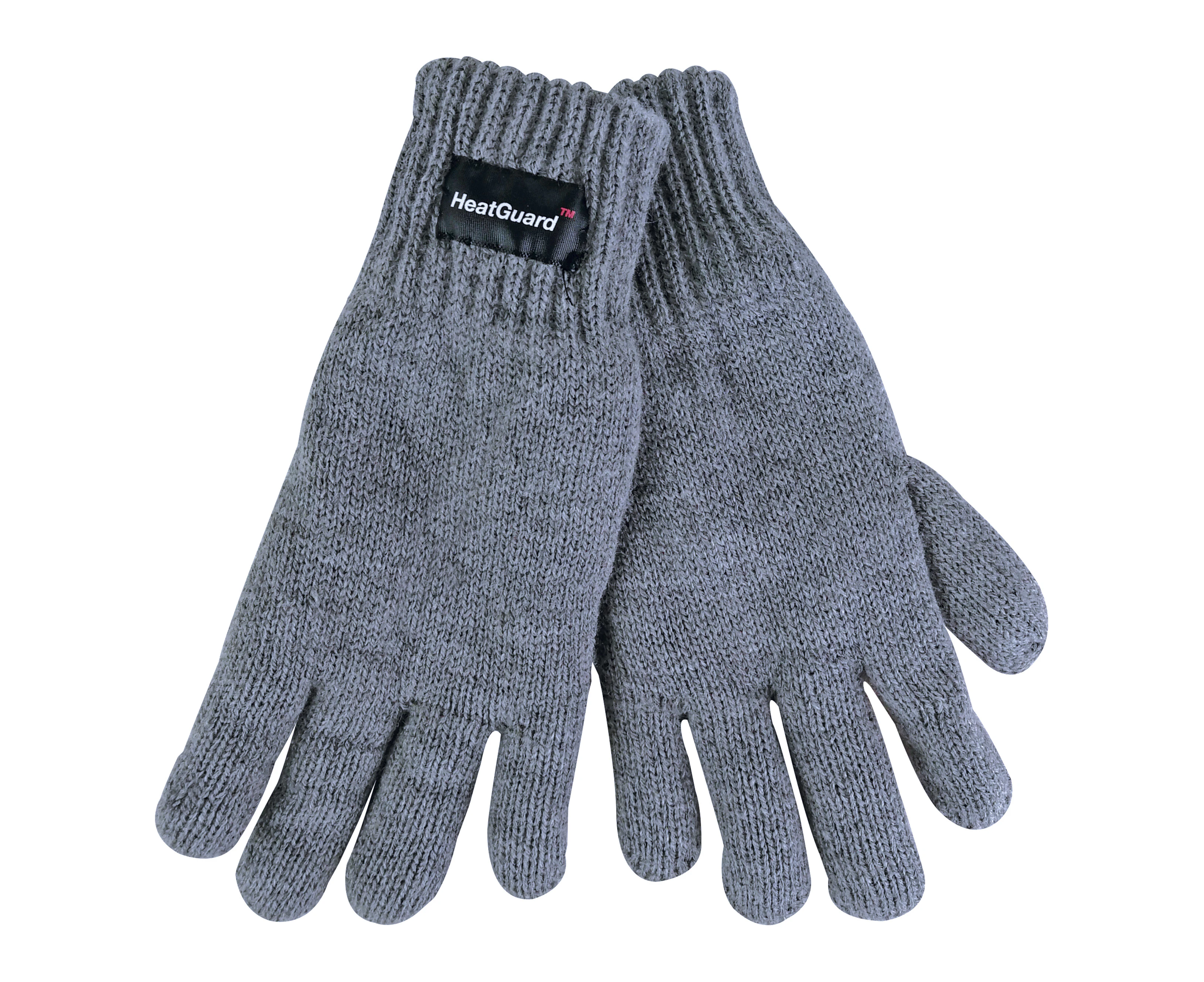 Boys Kids Thinsulate 3M 40 gram Thermal Knitted Winter Gloves - Grey