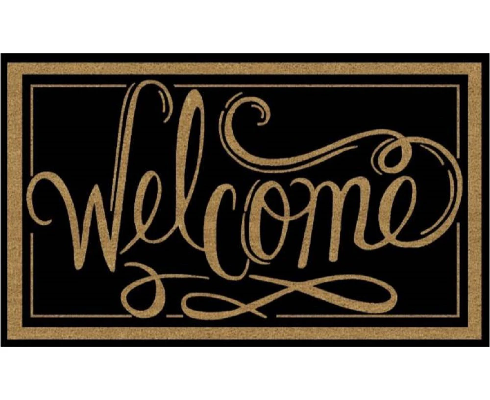 Welcome Doormat Door Mat Coir & Rubber 60x40cm