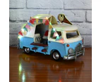 Auto Petit Festoon Lights Ice Cream Van Metal Ornament Retro Home Decor 28x16cm