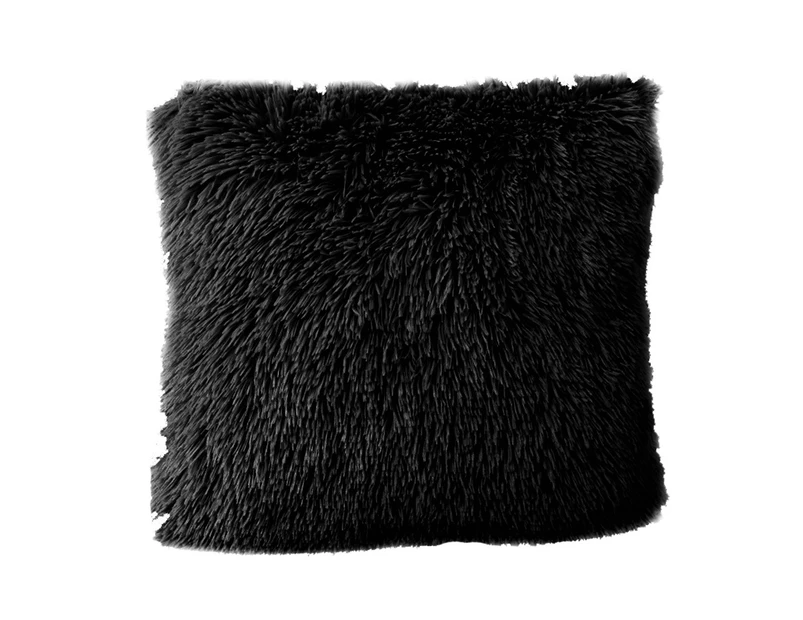 Warm Soft Fluffy Throw Pillow Case Cover Cushion Home Bed Sofa Car Decoration-Black - Black