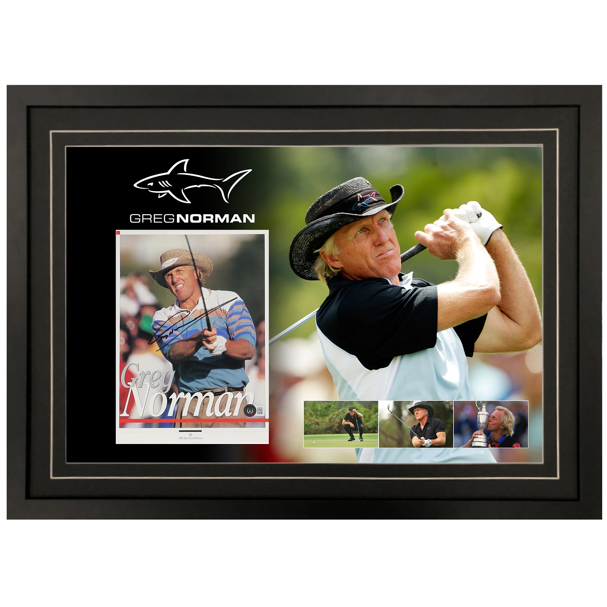 Golf - Greg Norman Signed & Framed Magazine Page Display (Beckett Hologram)