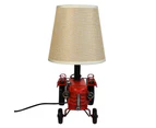 Auto Petit USB LED Desk/Table Lamp Tractor 17.5x25.5cm Retro Home Décor Red