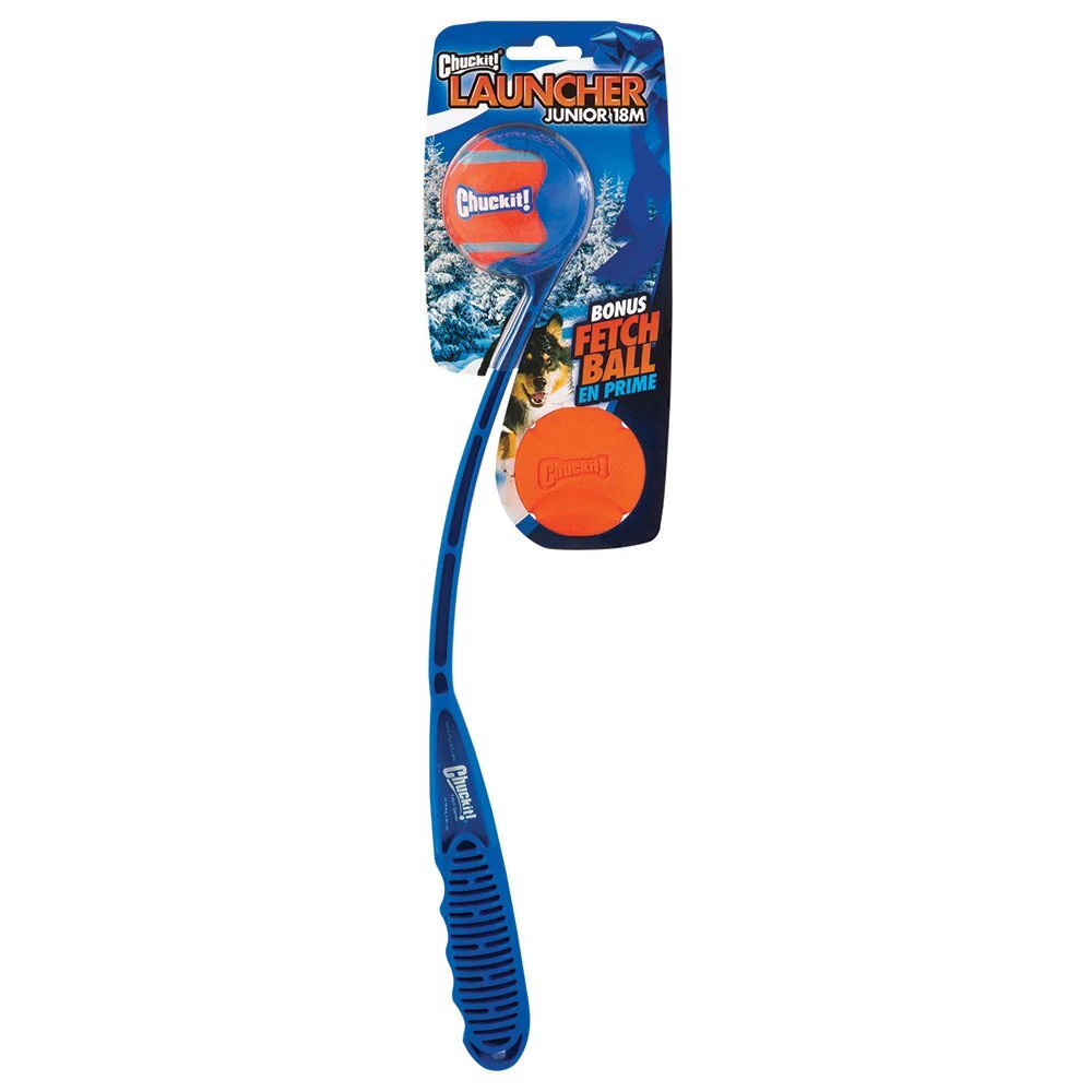 Junior Medium Chuck It Dog Ball Launcher with Bonus Ball - 46cm Long - 18 Metre Throw (ChuckIt)