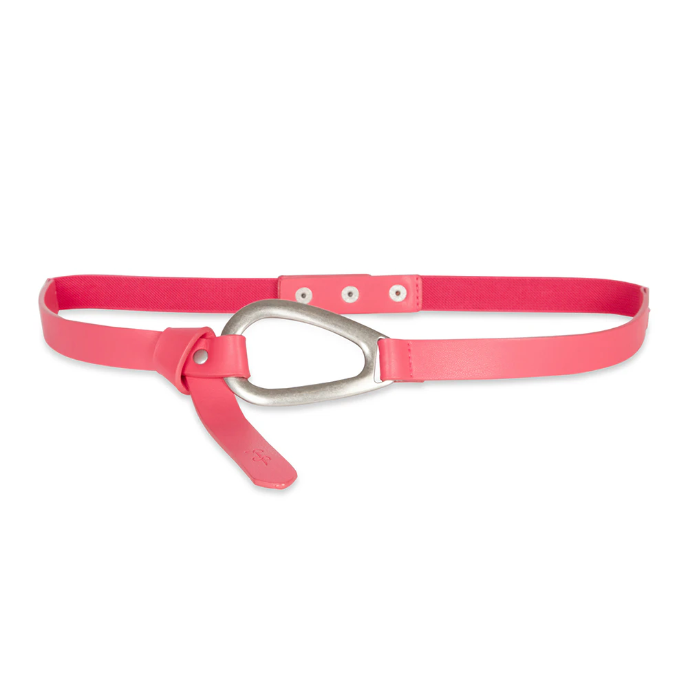 Jessica Simpson Women's Horseshoe Buckle Fashion Waist Belt Red - Red