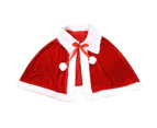 Santa Claus Shawl Hooded Lace Up Comfortable Super Soft Washable Cosplay Costume Velvet Adults Kids Christmas Xmas Cloak Cape for Party-1#