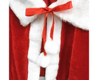 Santa Claus Shawl Hooded Lace Up Comfortable Super Soft Washable Cosplay Costume Velvet Adults Kids Christmas Xmas Cloak Cape for Party-1#