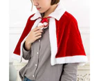 Santa Claus Shawl Hooded Lace Up Comfortable Super Soft Washable Cosplay Costume Velvet Adults Kids Christmas Xmas Cloak Cape for Party-1#