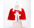 Santa Claus Shawl Hooded Lace Up Comfortable Super Soft Washable Cosplay Costume Velvet Adults Kids Christmas Xmas Cloak Cape for Party-1#