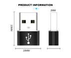 2 Packs USB 3.0 Type A Male to USB C Type C Female Charging Port Adapter Gold