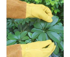 1Pair Breathable Beekeeping Gardening Pruning Protective Long Sleeves Gloves- S