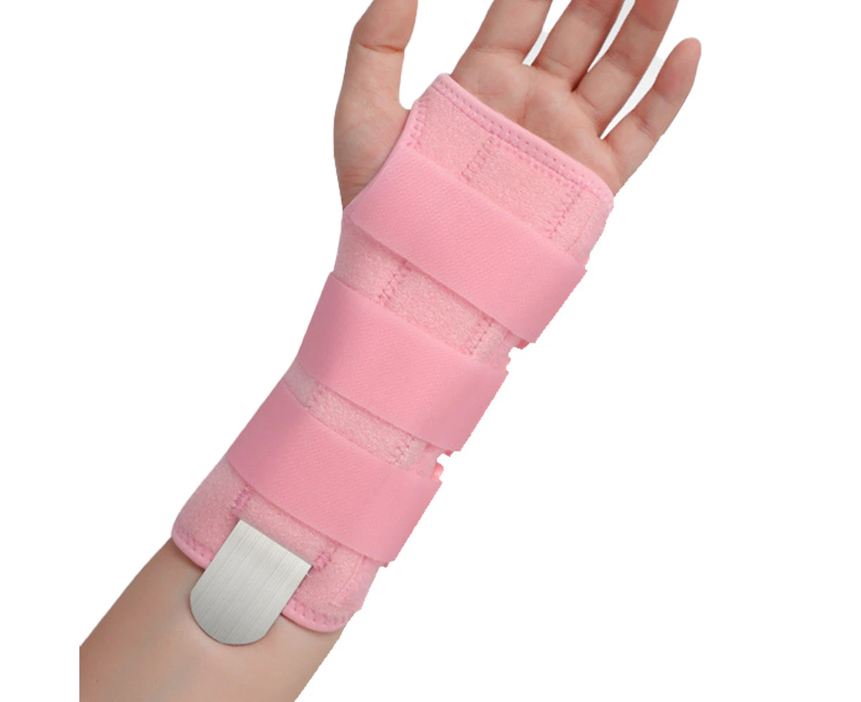 Wrist Brace For Carpal Tunnel, Adjustable Wrist Support Brace With Splints Left Hand,Arm Compression Hand Support For Injuries, Wrist Pain, Sprain-Pink