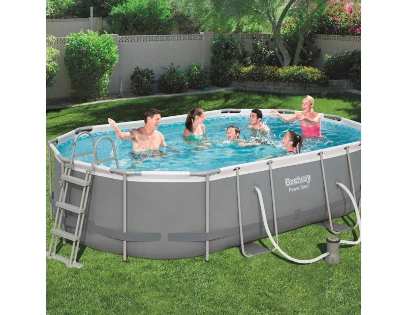 Bestway Power Steel Swimming Pool Set Oval 488x305x107 cm