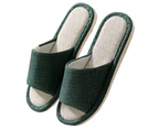 Open toe slipper with memory foam, soft indoor slipper for comfort - Dark green