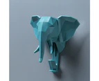 Elegant Animal Head Deer Blue Resin Cartoon Hook Jewelry Key Scarf Bag Hanger Robes Coat Rack - Green