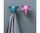 Elegant Animal Head Deer Blue Resin Cartoon Hook Jewelry Key Scarf Bag Hanger Robes Coat Rack - Green