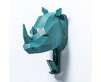 Elegant Animal Head Deer Blue Resin Cartoon Hook Jewelry Key Scarf Bag Hanger Robes Coat Rack - Green