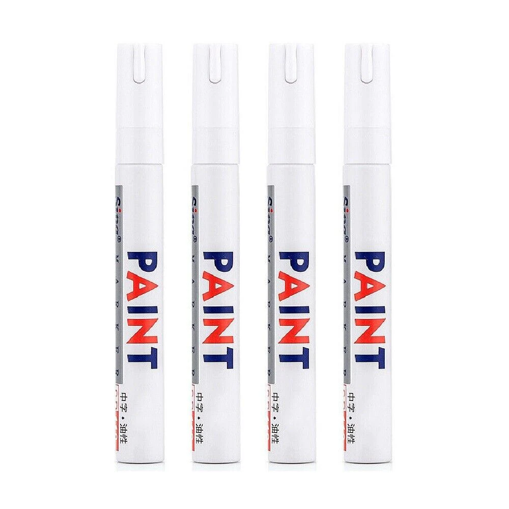 4x Waterproof White Paint Pens Permanent Marker Pen For Car Rubber Tyre Tire