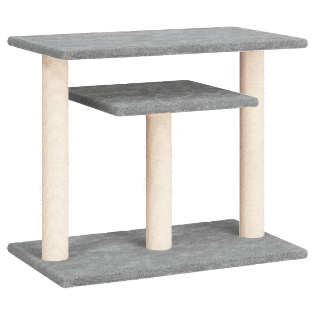 vidaXL Cat Scratching Posts with Platforms Light Grey 62.5 cm