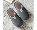 Winter Waterproof Men Plush Warm Home Slippers Indoor Outdoor Anti-Slip Shoes-Coffee - Coffee