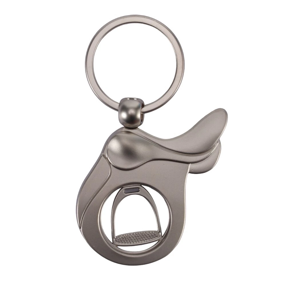 3D Key Ring And Trolley Token - English Saddle Silver Quality Key Chain