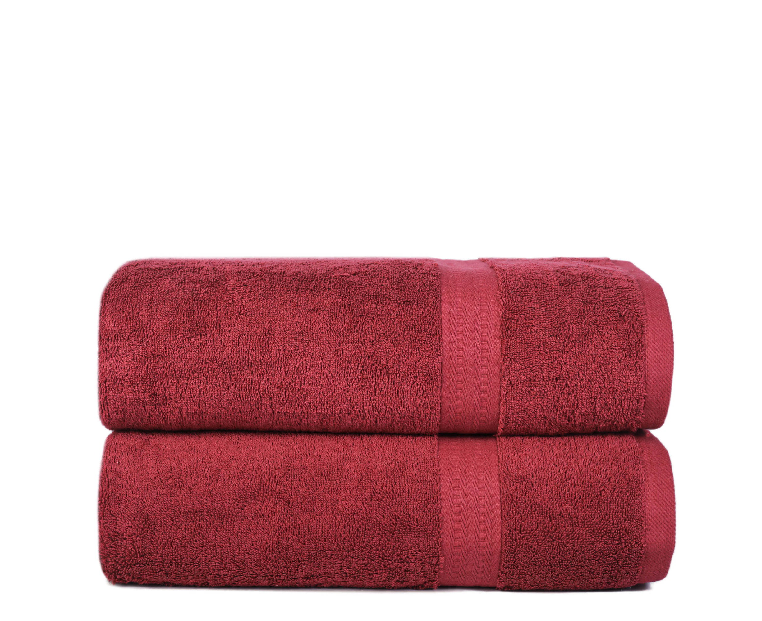 Eclat Bath Sheets / Extra Large Bath Towels (Pack of 2) - Burgundy