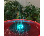 1 Set Water Fountain Solar Powered LED Lights Plastic Solar Garden Bird Bath Fountain for Garden-Black