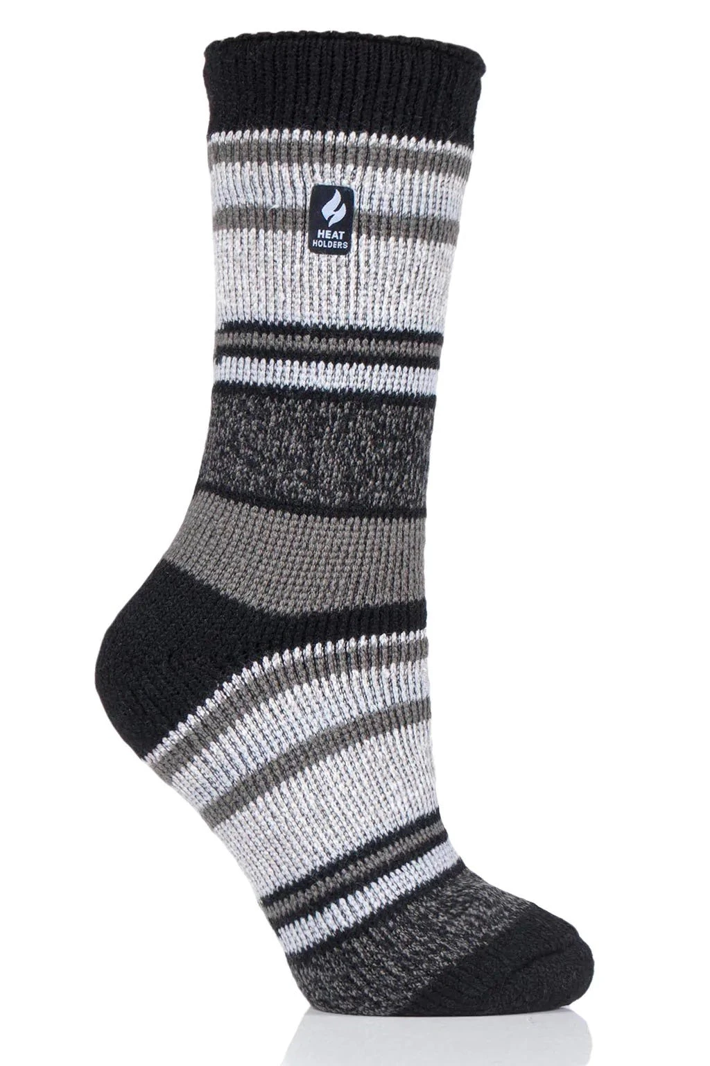 HEAT HOLDERS Original Ultimate Thermal Twist Sock-Womens - Yasmine Black Grey