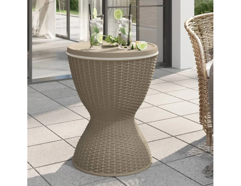 Outdoor Esky Table Patio Garden Cooler Ice Box Cocktail Party Bistro Table 40 Can Capacity Brown