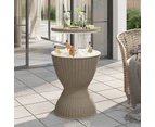 Outdoor Esky Table Patio Garden Cooler Ice Box Cocktail Party Bistro Table 40 Can Capacity Brown