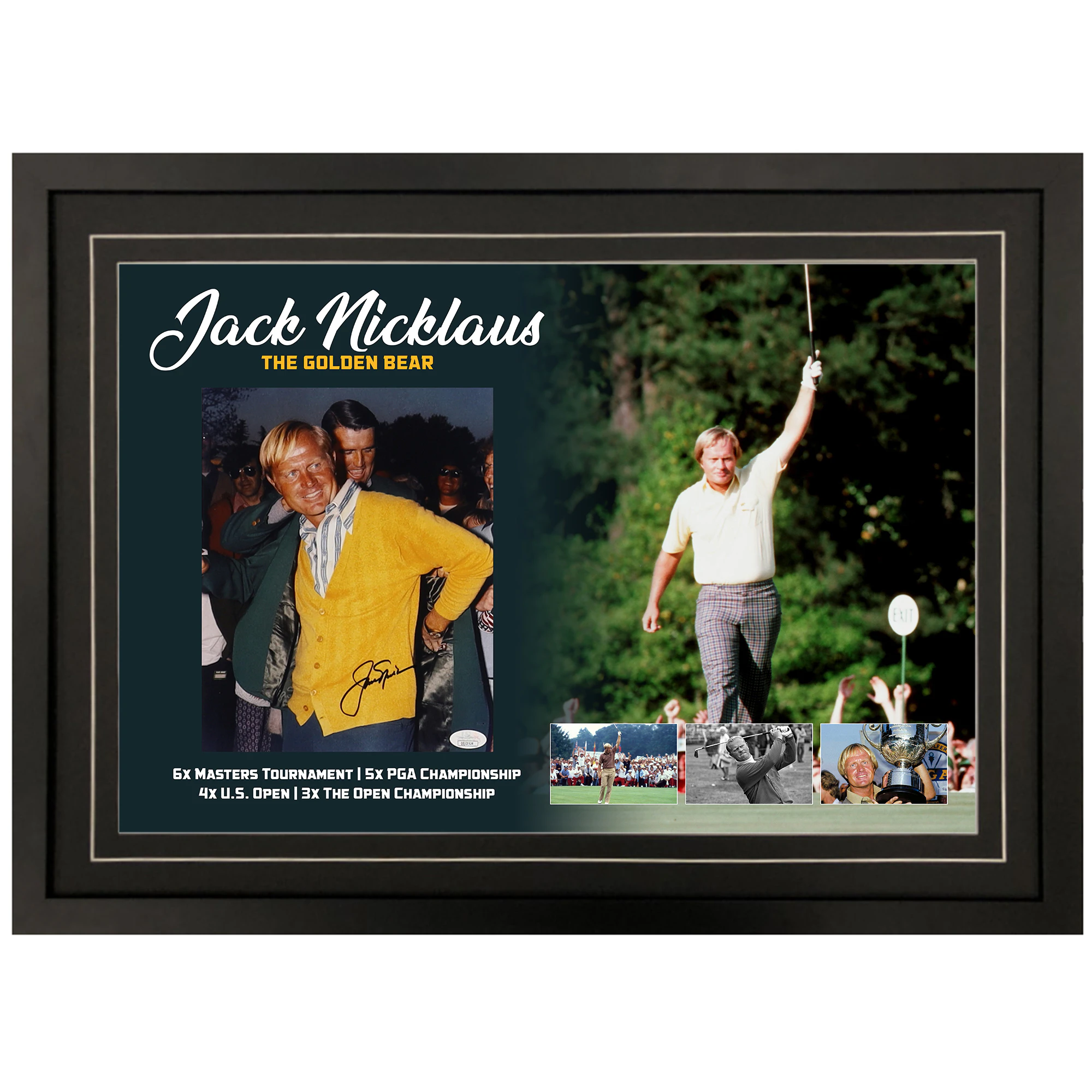 Golf - Jack Nicklaus "The Golden Bear" Signed & Framed 8x10 Photo Display (JSA COA)