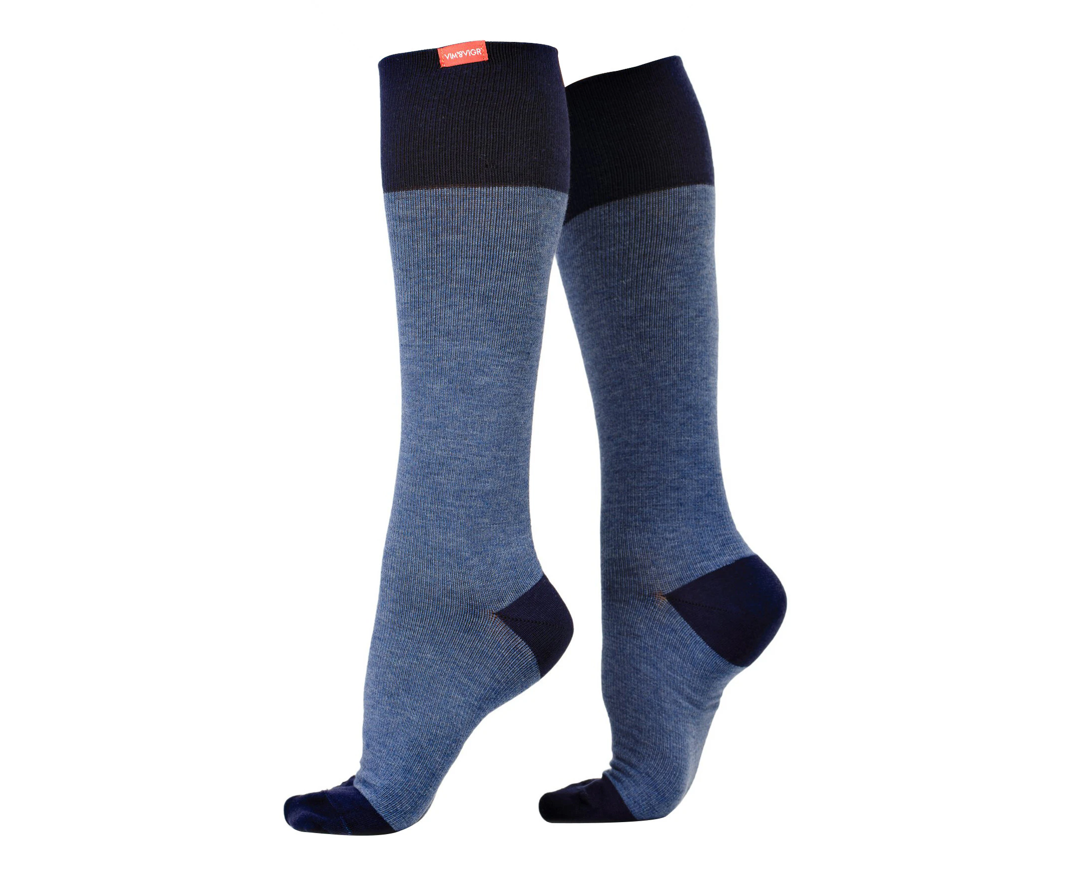 Graduated Compression Socks 30-40 mmhg | VIM&VIGR | Men & Women | Multipurpose Cotton Socks for Pregnancy, Sports, Travel, Swollen Legs - Navy