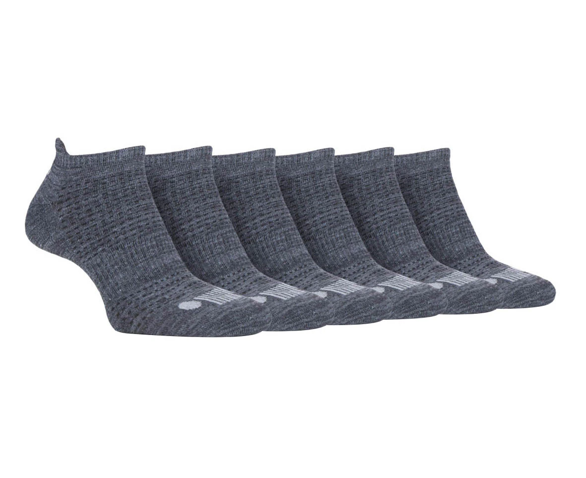 JEEP - 6 Pairs Mens Cotton Cushioned Sport Ankle Outdoor Socks - Charcoal / Grey