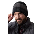 HEAT HOLDERS Mens Themal Block Stripe Linden Beanie - Black