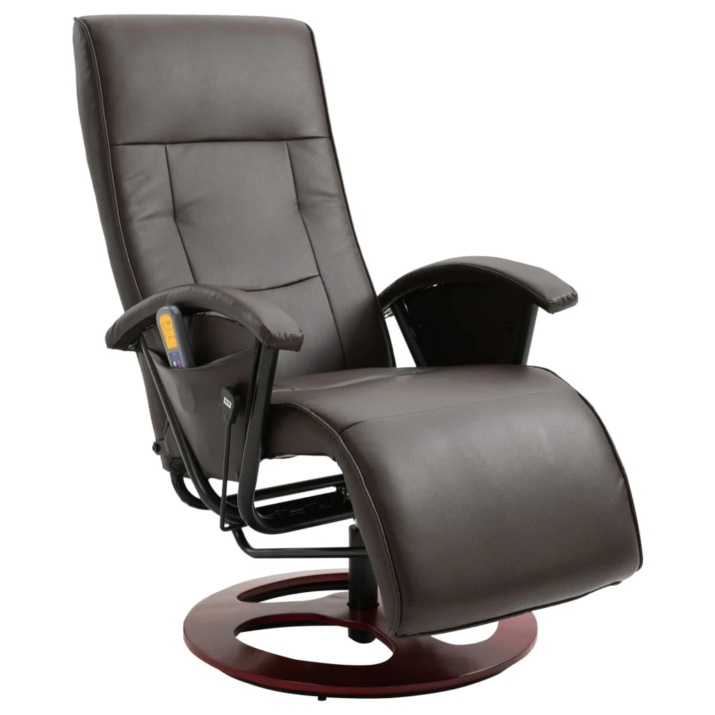 vidaXL Massage Chair Brown Faux Leather