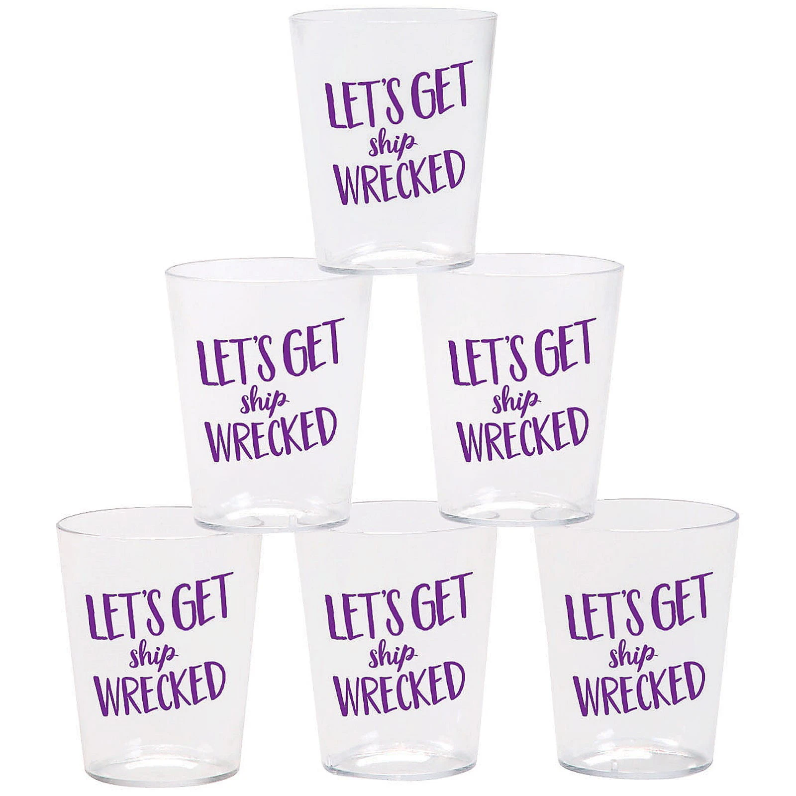 Let's Get Ship Wrecked Plastic Shot Glasses (Pack of 12)